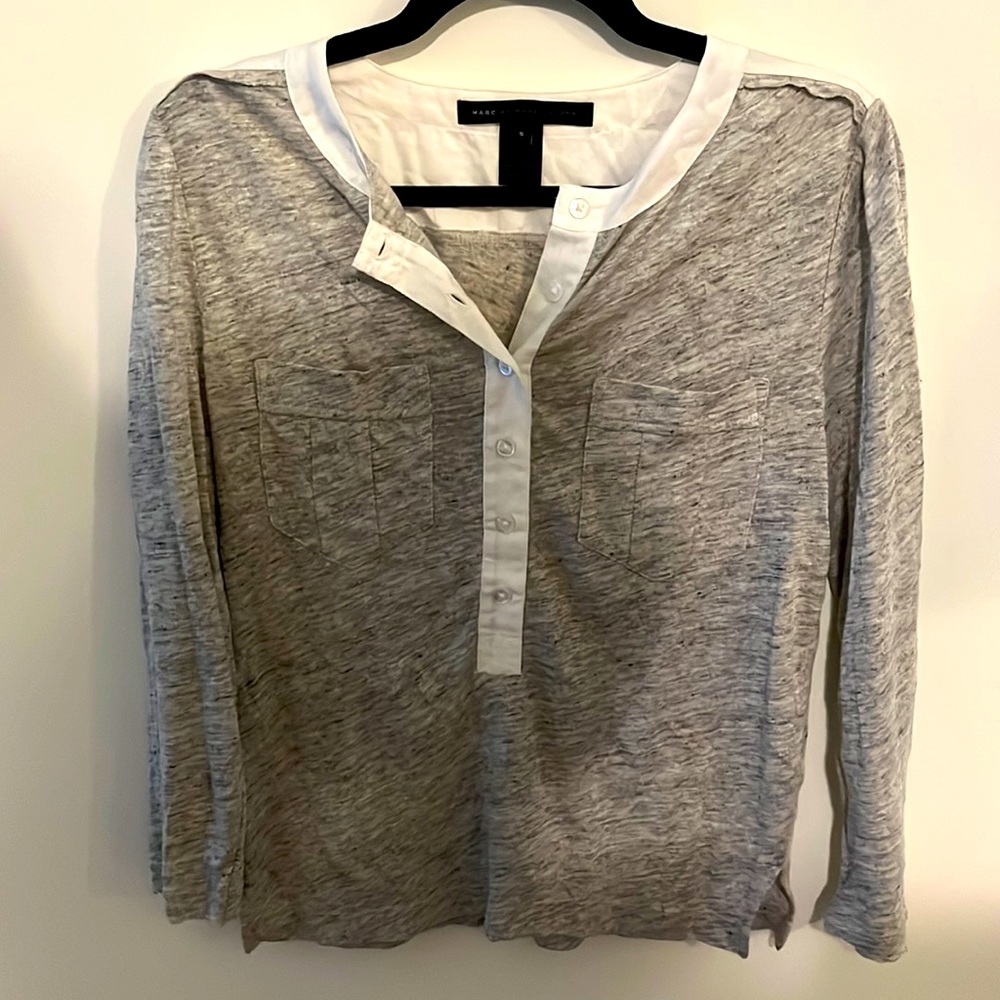Size small Marc by Marc Jacobs blouse grey and white size small